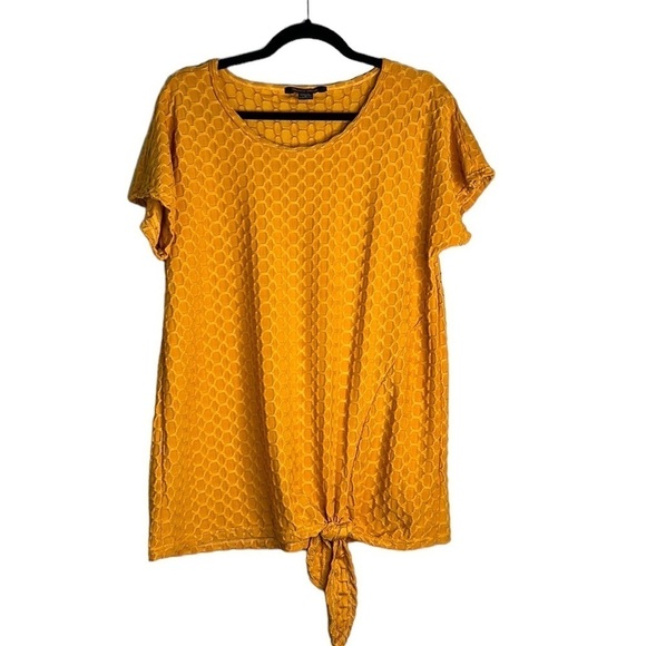 Marissa Oliva Mustard Yellow Front Tie Top Size Medium - Picture 1 of 4